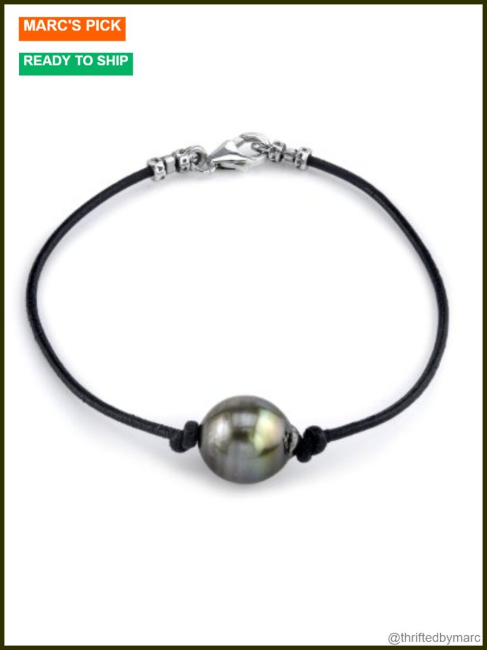Tahitian South Sea Pearl Bracelet Sterling Silver Clasp